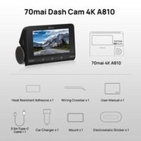 샤오미 70mai 4K A810 글로벌 버전 HDR 듀얼 채널 AI 모션 감지 ADAS 내장 GPS, 3.A810 front Cam+UHS-I U3 128G