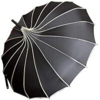 Pagoda Peak Old-Fashionable Ingenuity Umbrella Parasol (Black), 1, Black