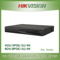 베이비모니터 스마트홈 펫 강아지 카메라 CCTV Hikvision 4CH 4POE 8CH 8POE 4K NVR 1U DS-7604NI-Q1/4P DS-7608NI-Q1/8P 네트워, 01 4CH_03 Eu 플러그