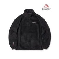 재입고 POLARTEC (PLAYBOY X DIMITO) FLEECE HALF ZIP MOCK NECK BLACK